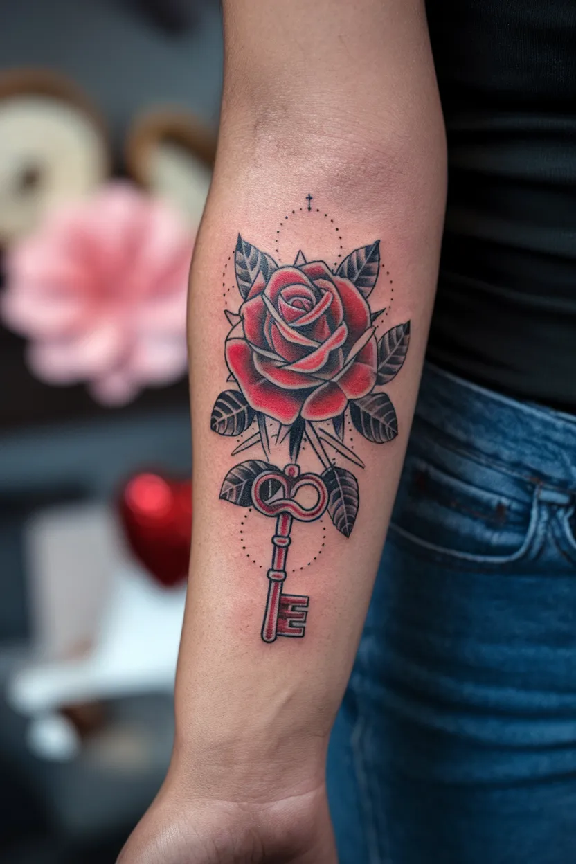 Red Rose With a Key