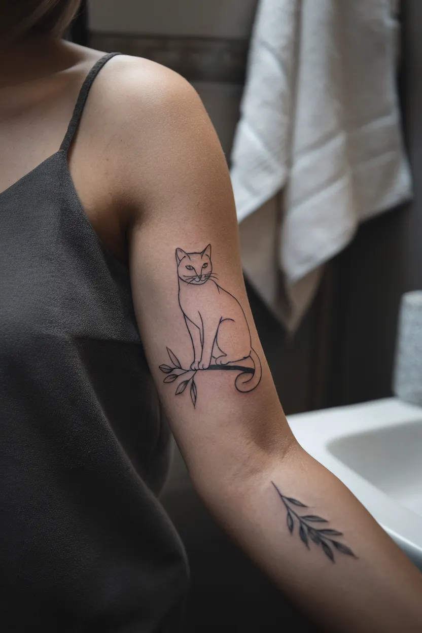 Minimalist Sitting Cat