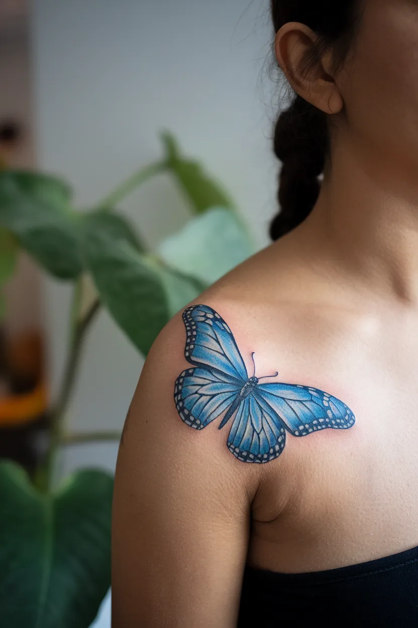 Blue Monarch Butterfly