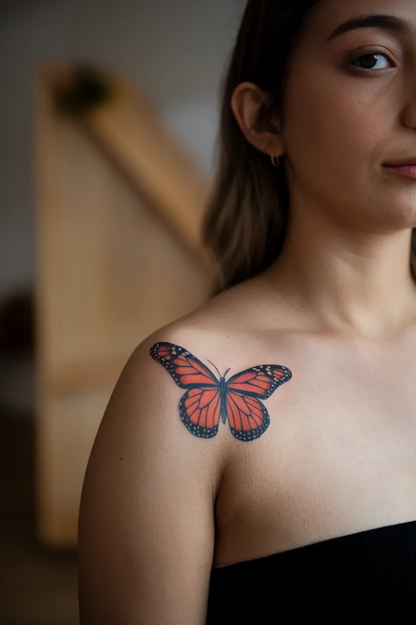 Realistic Red Monarch Butterfly