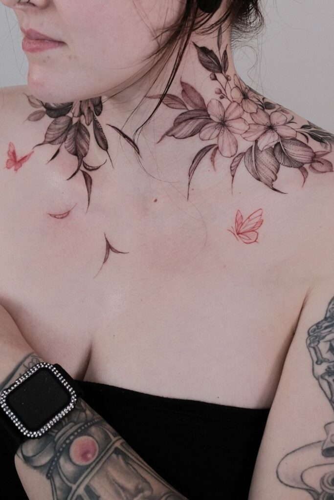 neck tattoos for women 