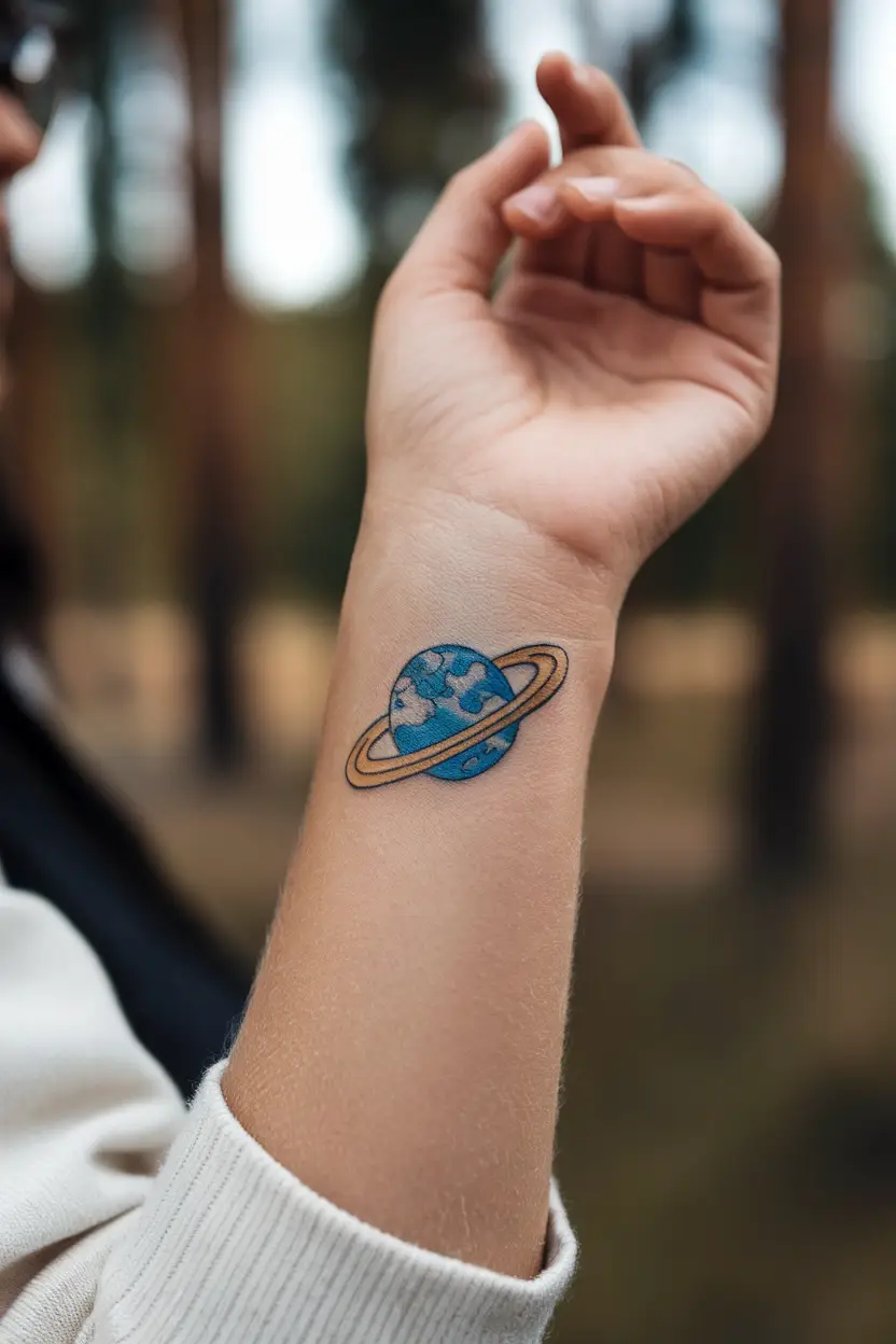 Tiny Planet With Rings