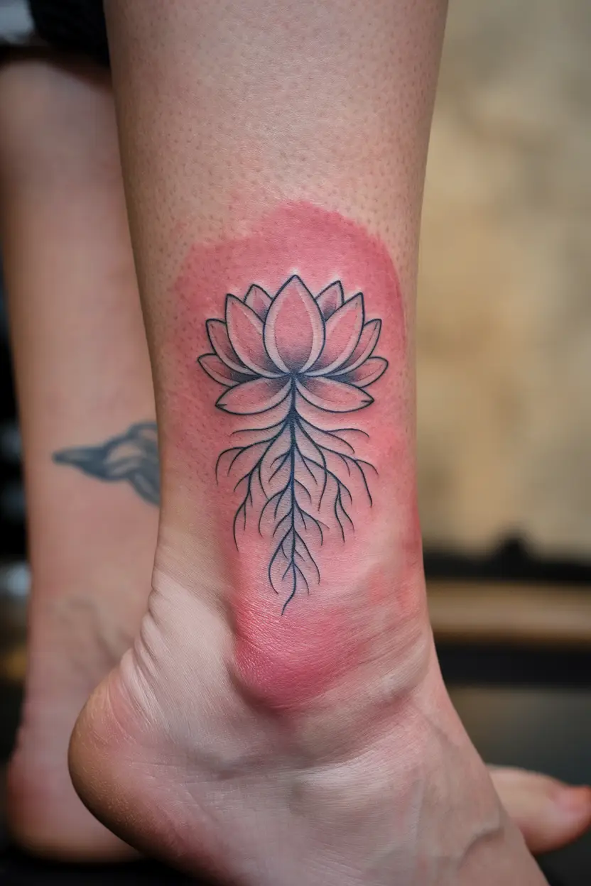 Lotus Flower With Roots