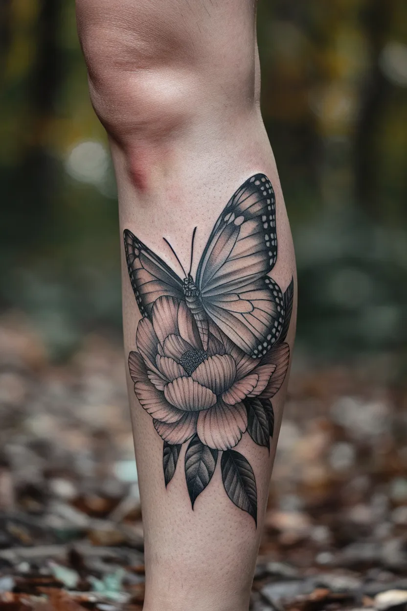 Butterfly and Flower Combination