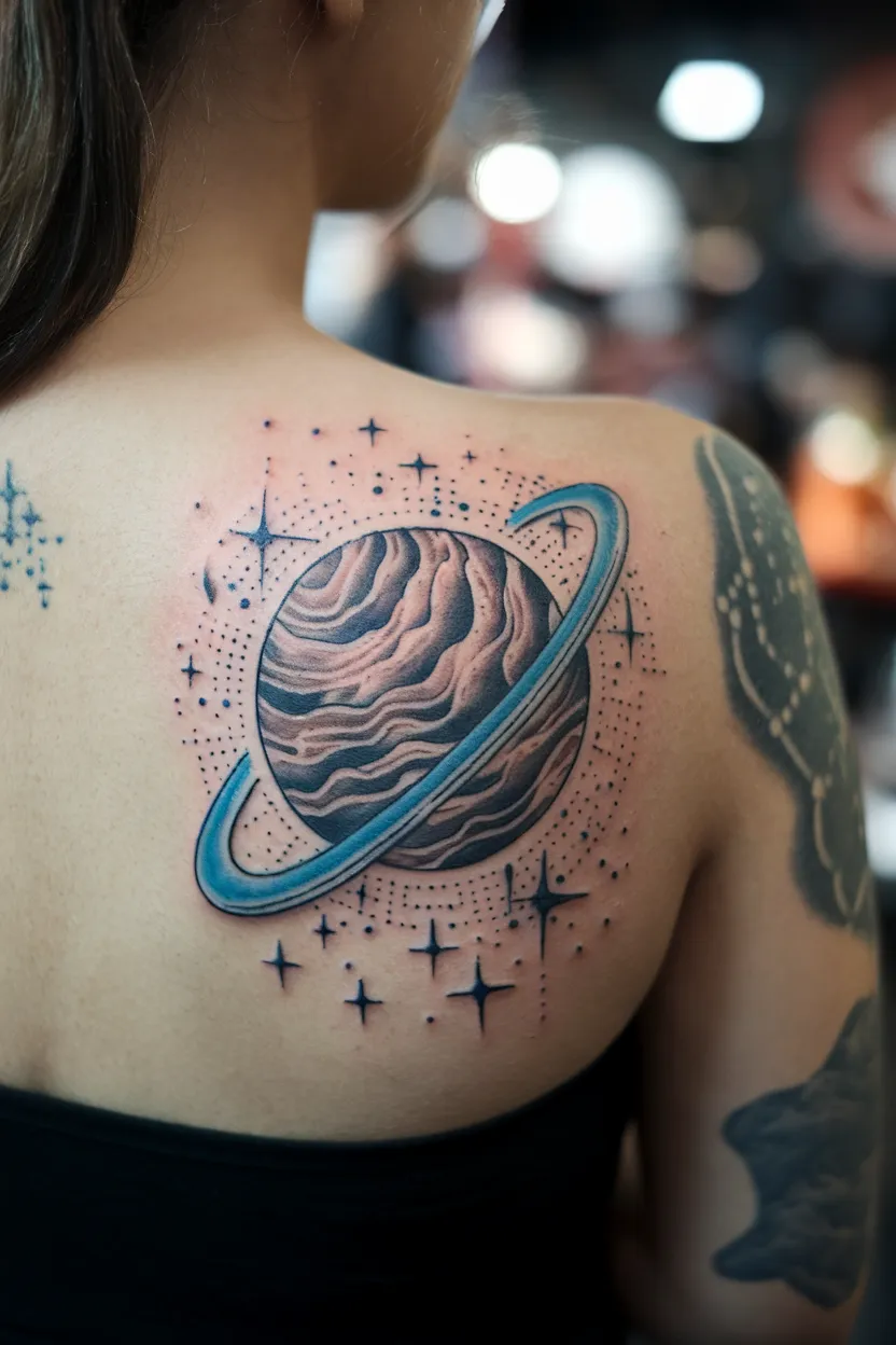 Planet and Orbit Tattoo