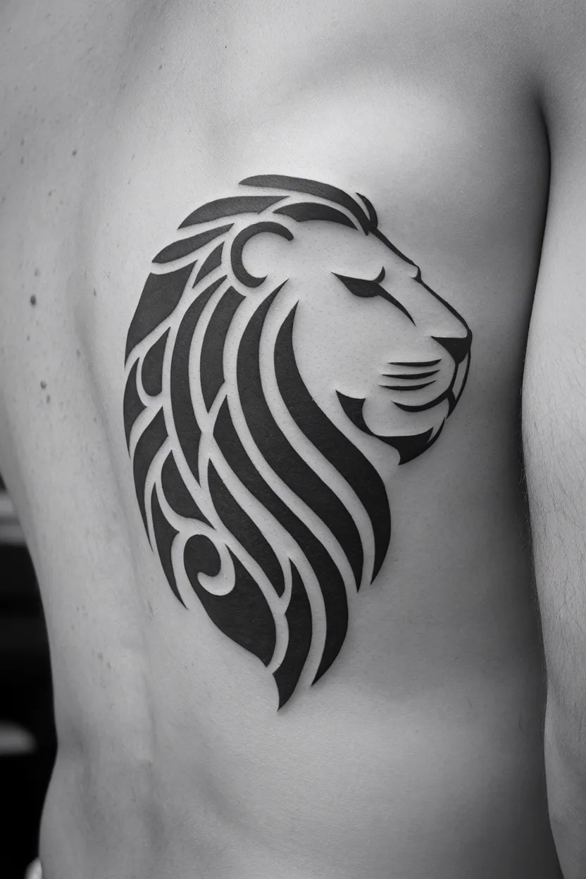 Simple Lion Tattoo 13