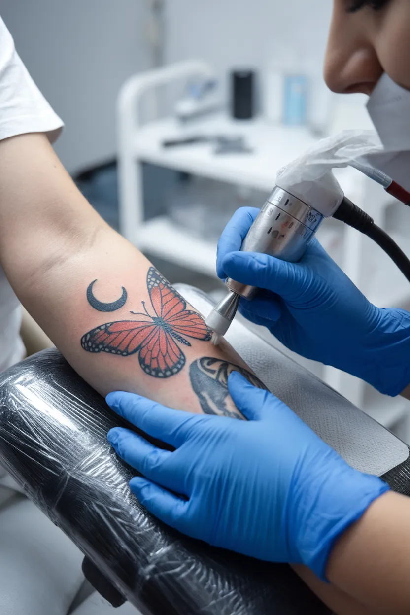 Red Butterfly and Crescent Moon