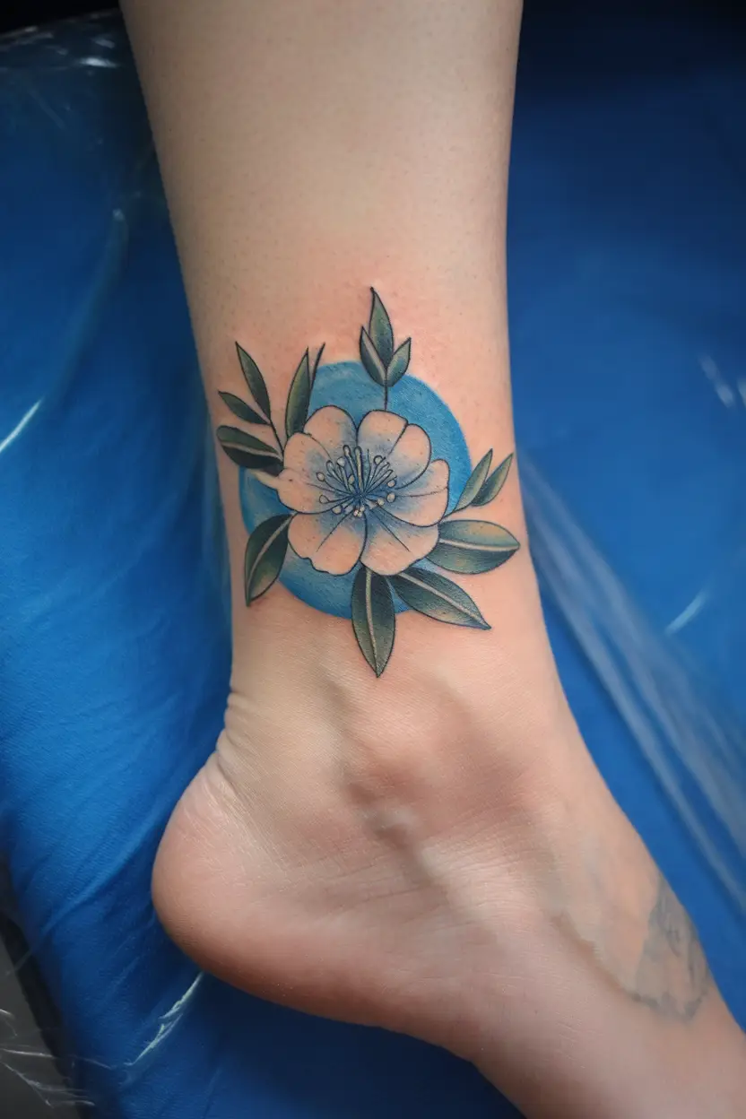Flower Ankle Tattoo