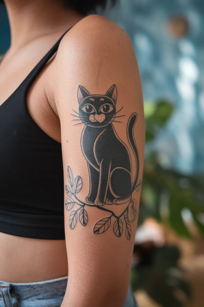 Black Cat With a Heart-Shaped Nose