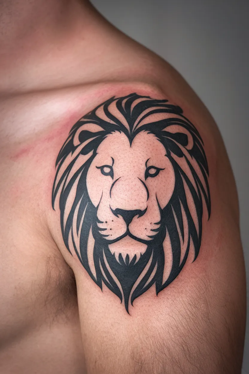 Simple Lion Tattoo 12