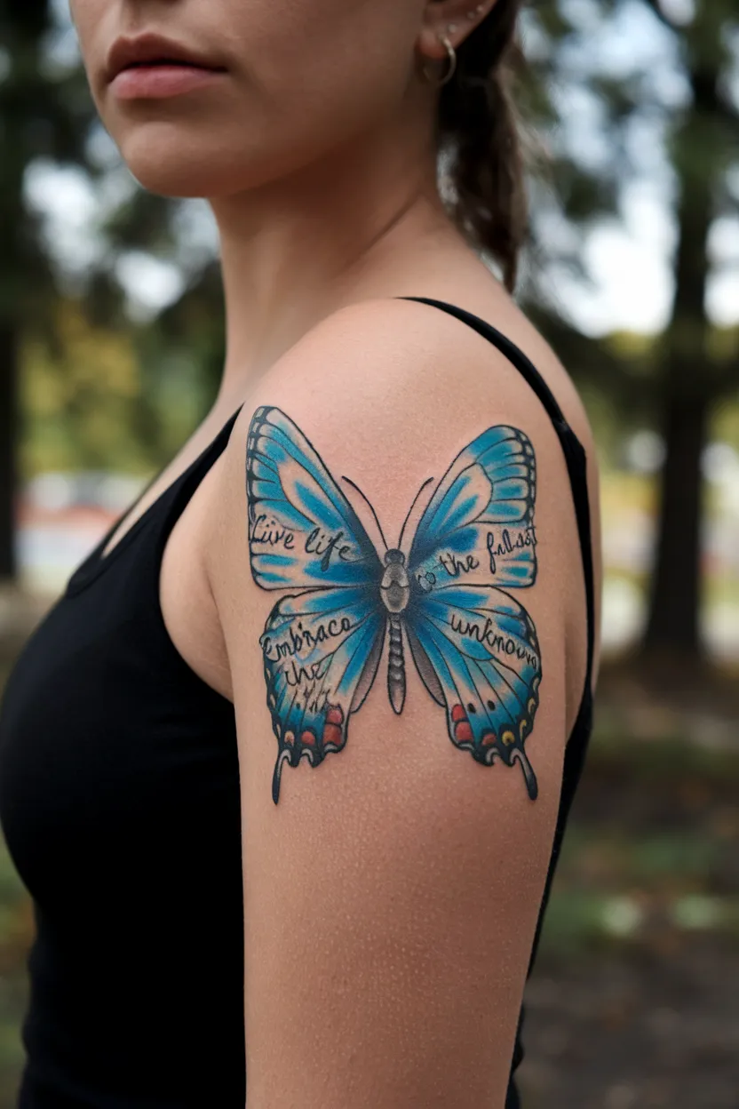 Blue Butterfly With Quotes