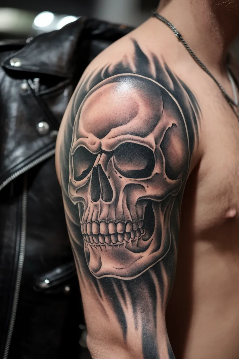 Biker Skull Tattoo
