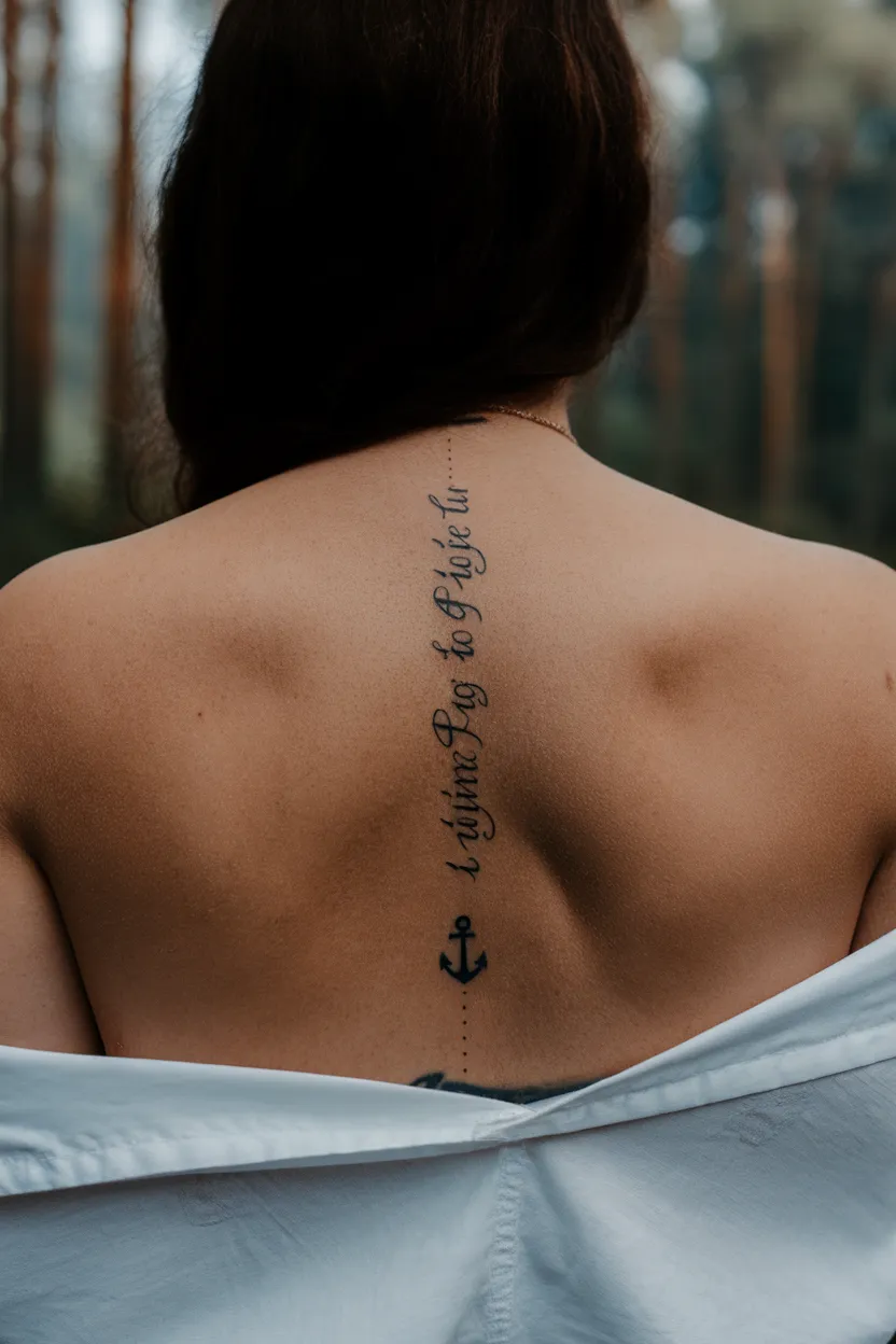 Quote or Phrase Down the Spine