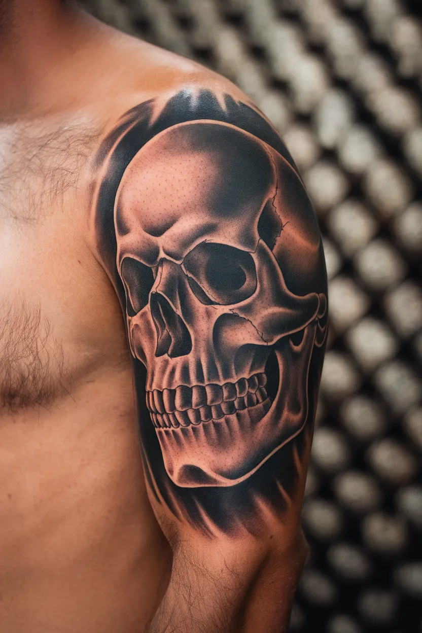 The Lovers Skull Tattoo