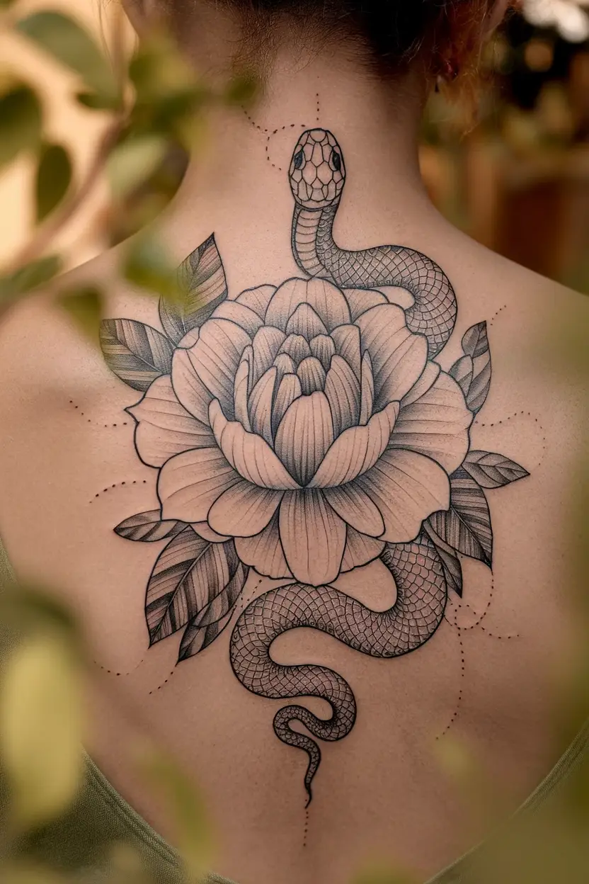 Flower and Snake Combination
