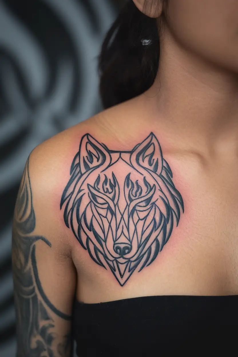 Wolf of Flame Tattoo
