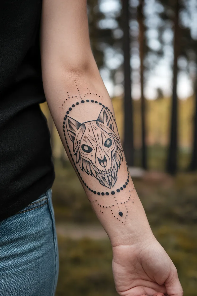 Wolf Skull Tattoo for Women