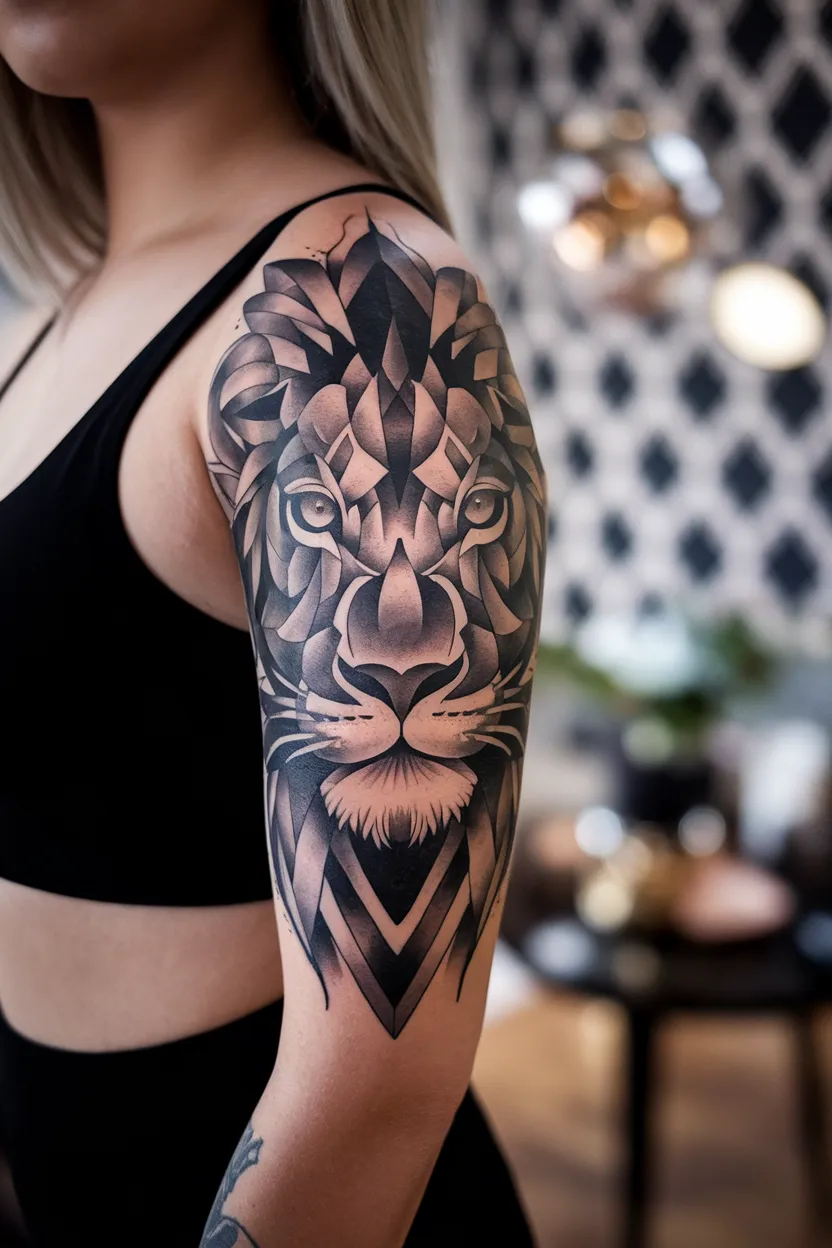 Abstract Lioness Face