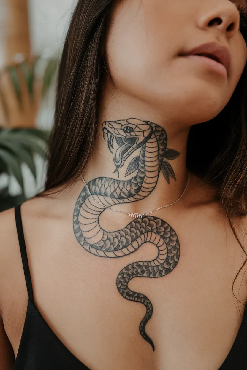 Snake Neck Tattoo