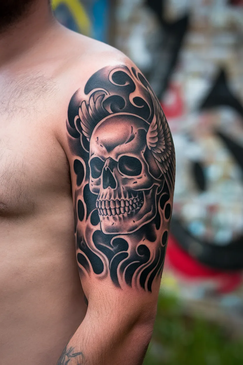Smokey Skull Tattoo