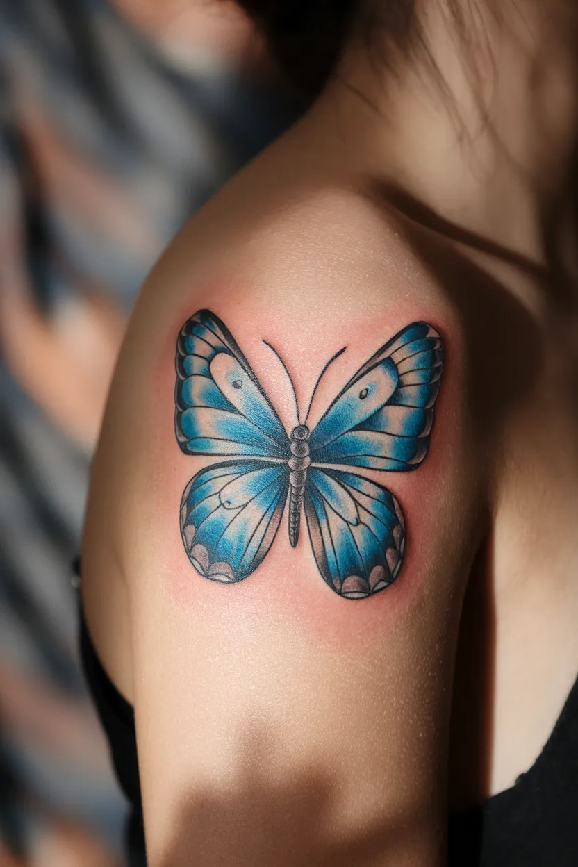 Vintage Style Blue Butterfly