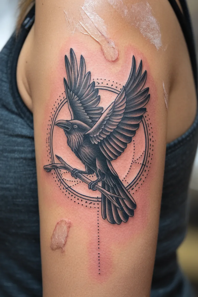 Raven Soaring Upwards