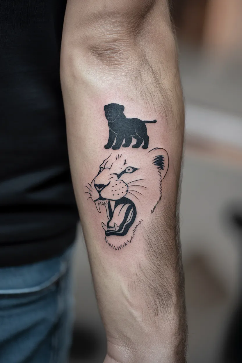 Simple Lion Tattoo 11